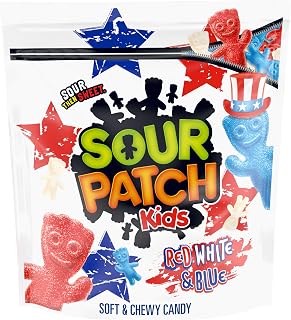 Sour Patch Kids Red, White & Blue Soft & Chewy Gummy Candy, 1.8 lb | Bulk Candy