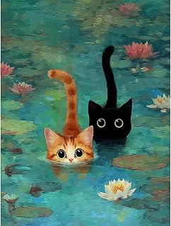 VIGEGU Black Cat Paint by Numbers Kit for Adults Beginner 16x20 Inch | Easy Adult Paint by Number Kits on Canvas DIY Painting for Beginners Art by Numbers for Home Wall Decor