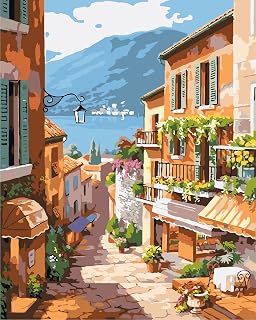 QUITEDEW Scenery Paint by Numbers Kit for Adults Beginner 16X20 Inch | Paint by Number Landscape,City Paint by Number for Adults Canvas,DIY Oil Painting Kits for Gifts Home Decor