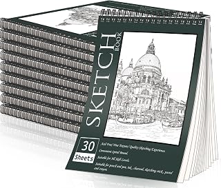 OSIMIG 10 Pack Sketch Books 8.5" x 11", Top Spiral Bound Sketch Pad, Bulk Sketchbook, 300 Sheet Total (68lb/100gsm), Drawing Paper Pad, Sketchbooks for Kids & Adults, Art Supplies