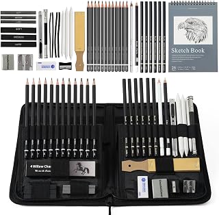 Brusarth Art Supplies Drawing and Sketching for Artists, 42 Pack | Art Sketch Supplies with Sketchbook, Include Graphite Pencil,Charcoal Pencil,Sharpener,Eraser Art Supplies for Artists