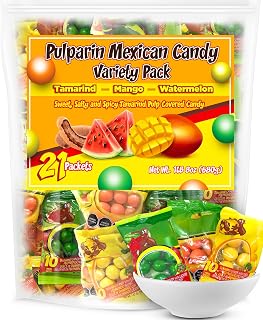 Tamarindo Dots Mexican Candy 21 Pack Tamarind Mango Watermelon Variety | Sweet, spicy & salty chewy candy. Authentic dulce mexicano for parties, pinatas & gifts. Three fruit flavors.