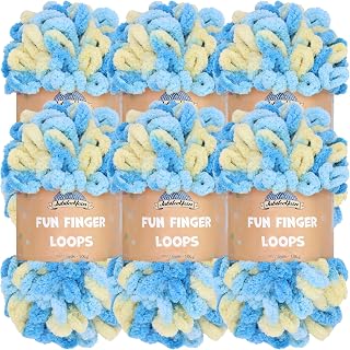 JubileeYarn Fun Finger Loops Yarn - Tyche - 6 Skeins | 100g/Skein Jumbo Polyester