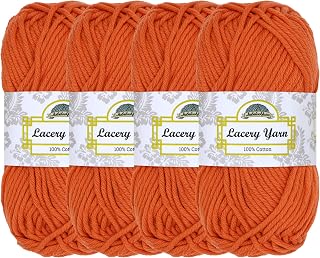 JubileeYarn Lacery Yarn - Burnt Orange - 4 Skeins | 100g/Skein Chunky Cotton