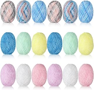 Timgle 18 Skeins 9 Skeins Scrubby Yarn for Crocheting Sparkly, Fashion | Rainbow Dishcloth for Knitting Dishwashing, Colorful Scrubbing Skeins for Handmade Cleaning Craft, Sparkly Texture