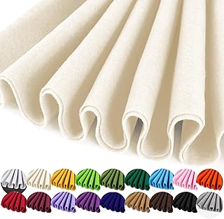 IONTACH 36" X 36" Ivory Soft Felt Fabric 1.6mm Thick | Felt Sheets for Crafts, Embroidery, Patchwork, Liner, School Projects, Home Decoration