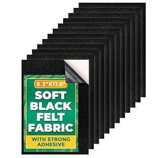 LEGLO Black Felt Sheets 12 Pcs, Sticky-Back A4 Craft Fabric, 8.3 x 11.8 in
