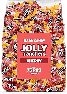 Cherry Jolly Ranchers Hard Candy - Original Flavor - 1 LB Bulk Bag | Approx. 75 Pieces - Individually Wrapped Tart & Sweet Treats for Baby Showers, Back to School, Birthdays & Gift Bags