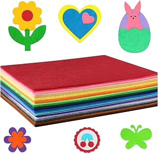 Morcheiong 50 Pcs Felt Fabric Soft Felt Fabric Sheet for Crafts DIY Handcraft Patchwork Nonwoven Sewing Squares (50 Colors, 8 * 12inch)