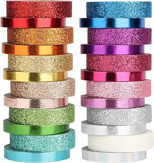 Mr. Pen- Glitter Washi Tape Set, 24 Rolls, 6mm/10mm | Thin Metallic Decorative Tape Set for Bullet Journal, Scrapbook, Arts, Crafts, Planners and Gift Packaging