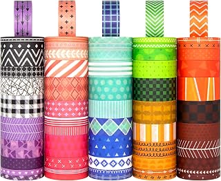 60 Rolls Washi Tape Set - Decorative Adhesive Masking Tape for Scrapbooking Supplies,DIY Crafts,Bullet Journals,Gift Wrapping,Party Decorations and Planners,Each Roll 5.4yd Total 328yd