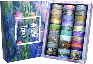 27 Rolls Washi Tape Set - Monet Gold Foil Vintage Decorative Masking Tape,Adhesive Craft Tapes for Scrapbooking Supplies,Journaling Supplies,Diy Crafts,Junk Journal Supplies, School Supplies
