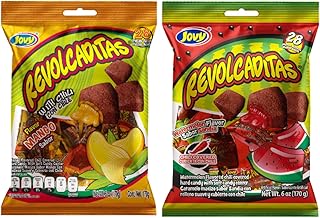 Sweetzo Sweet and Spicy Hard Candies Covered in Chili Powder, Watermelon and Mango Flavored Individually Wrapped Mexican Candies for Sharing, Pinatas or Goody Bag Fillers, 6 ounce Bags, (Pack of 2)