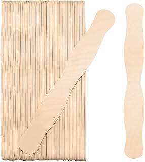 KTOJOY 55 Pcs Wooden Fan Handles 8 inch, Jumbo Craft Sticks for Wedding Programs, or Paint Mixing Crafts Home Art Projects, Classroom Art Supplies