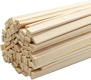 Wood Craft Sticks, 100 Pack, 15.7 x 0.35 in, Natural Bamboo | Extra-long bamboo sticks offer a smooth, sturdy surface for DIY crafts, school projects, floral supports, and builds