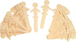 Chenille Kraft CK-364502 People Shaped Wood Craft Sticks, 6.1" Wide, 5.7" Length, 1.4" Height (36 count)