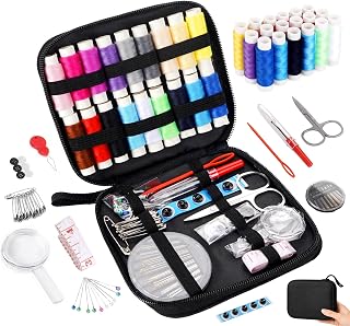 StiVerse 130 Pcs Mini Sewing Kit for Adults with Case, Portable Needle and Thread Kit, Portable Sewing Supplies Accessories for Travel Emergency Kids DIY