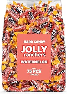 Watermelon Jolly Ranchers Hard Candy - Original Flavor - 1 LB Bulk Bag | Approx. 75 Pieces - Individually Wrapped Sweet & Tart Candy for Birthday Parties, Baby Showers, Back to School & Gift Bags