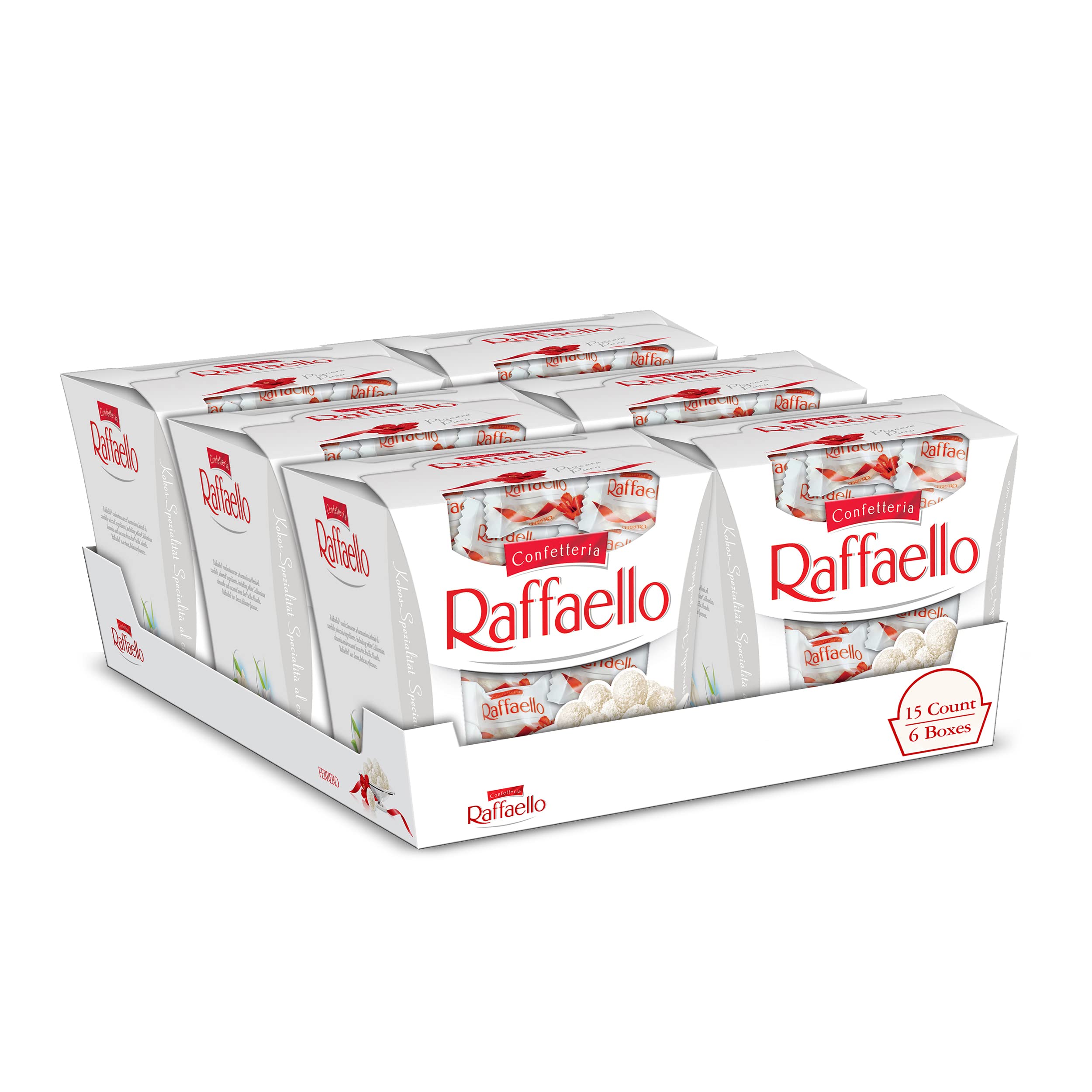 Raffaello Coconut Almonds Candy Snack Boxes, 6 Boxes, 5.3 oz Each