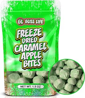 Caramel Apple Bites Freeze Dried Fruit Candy from TikTok, ASMR Crunchy Candy, Sweet and Sour Kids Snacks, Unique Novelty Snack for Kids 1.5 OZ