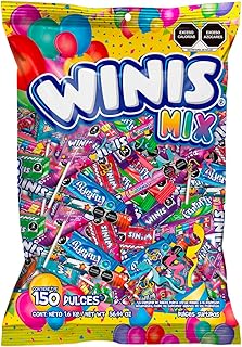 Winis Mix Variety of Mexican Chewy Candies | Bulk Taffy Candy Mix - 3.6 lbs - 150 Individually Wrapped Party | Taffy, Gifts, Holiday, Parties, Concessions, Pantry, Non-Melting, Party