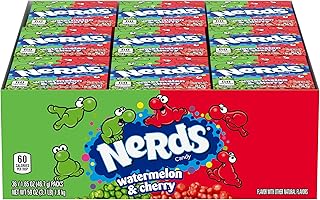 Nerds Watermelon & Cherry Treat-Size Theater Box Candy, 1.65 oz, 36 Pk | Tiny tangy crunchy, mini concession boxes, treat size, lunchbox snacks, party favors, individually wrapped, bulk