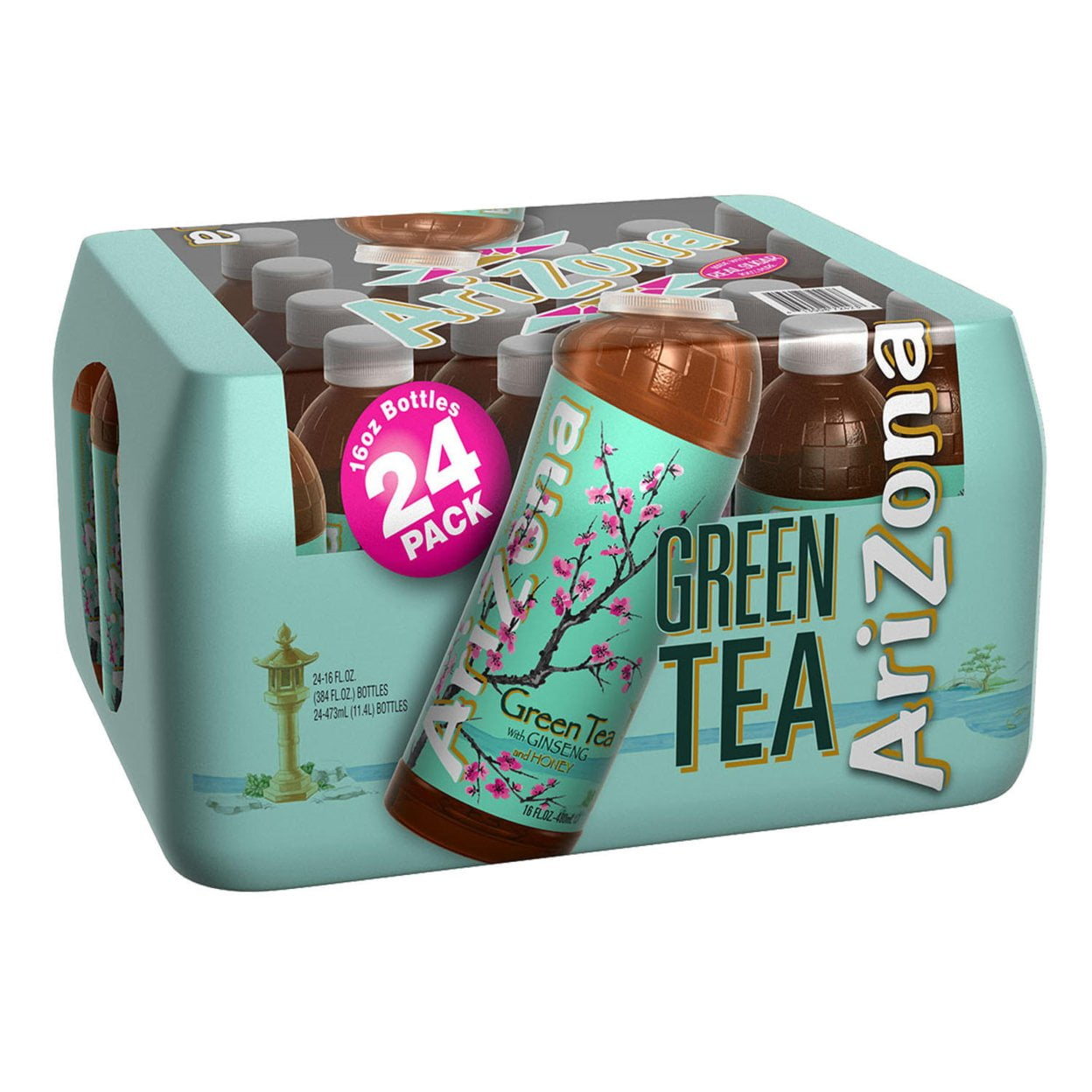 Arizona Green Tea With Ginseng And Honey, 16 Oz, Carton Of 24