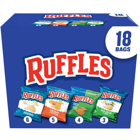 Ruffles Snacks Mix Potato Chips Variety pack, 1 oz, 18 Count