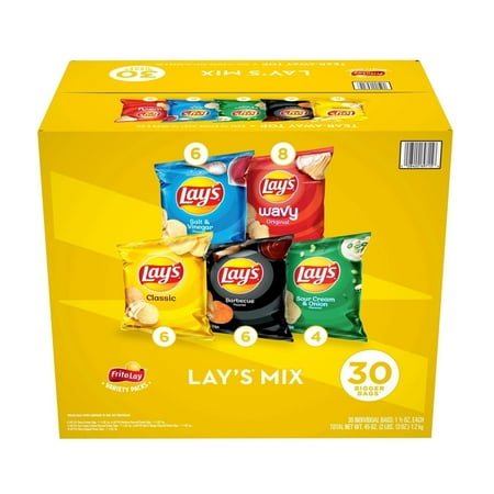 Lay's Mix Potato Chips Variety Pack (30 Count)