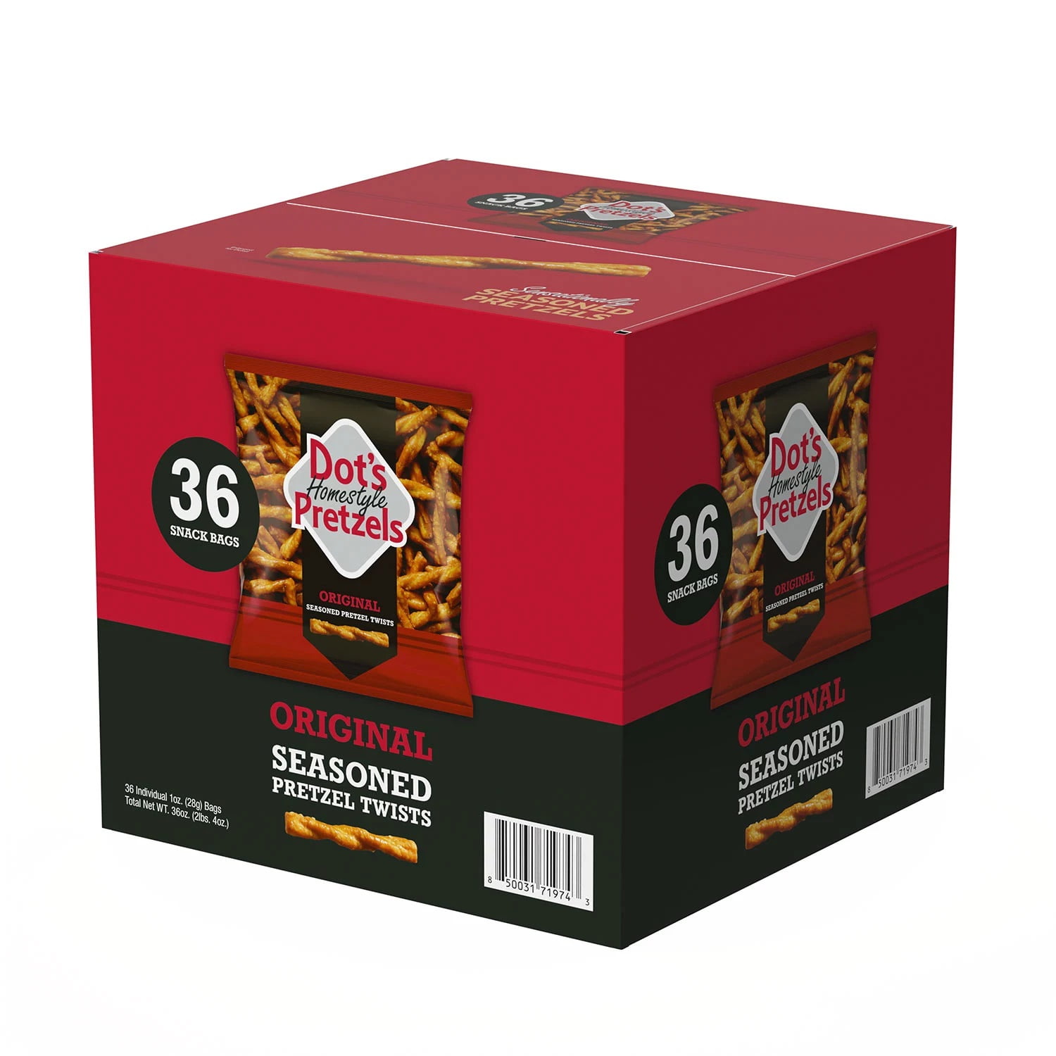 Dot's Homestyle Original Pretzels Snack Bags, 1 Ounce (Pack of 36)