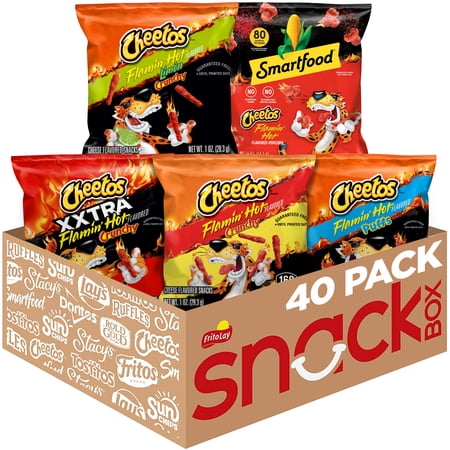 Frito-Lay Smartfood & Cheetos Flamin' Hot Flavored Snacks, Variety pack (40 Count)