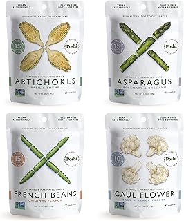POSHI Marinated Veggie Snack Variety Pack, 4 Veggie Varieties, 12 Pouches | 12-Count Variety Pack of Marinated Vegetables, Fully Cooked, Keto Friendly, Gluten Free, Nuts & Soy Free, Vegan, Non-GMO
