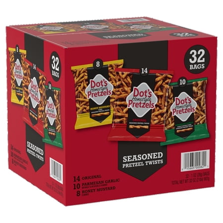 Dot's Homestyle Seasoned Pretzel Twists, Variety Pack, 1 Ounce (Pack of 32)