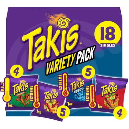Pc 1 Oz Variety Pack Assorted Flavored Mixed Rolled Tortilla Chips &Ndash; 5 Fuego Blue Heat 4 Ni...