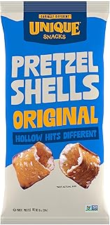 Unique Snacks Original Pretzel Shells, Pretzels, 10 Oz, Pack of 6 | OU Kosher, Vegan, Non-GMO, No Artificial Flavor, Homestyle Baked, Matured Dough, Savory Crispy Crunch