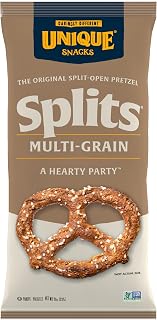 Unique Snacks Multi Grain Splits Pretzels, Homestyle Baked, 11 Oz, 6 Pack | Kosher, Vegan, Non-GMO, No Artificial Flavors or Colors, Small Batch Texture