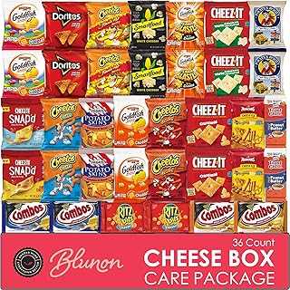 Cheese Crackers Variety Pack, Cheese Snacks Bulk School Gift Box, 36 Count