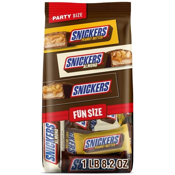 2 pack Snickers Fun Size Football Chocolate Bars Variety Pack, Party Size - 24.02 oz Candy Bag