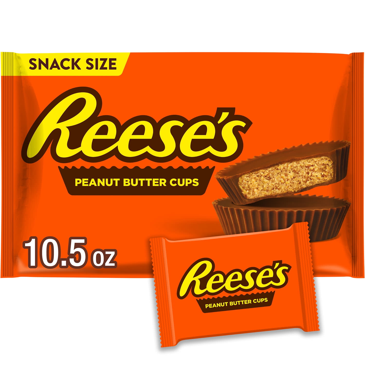 Reese's Milk Chocolate Peanut Butter Snack Size, Cups Candy Bag, 10.5 oz