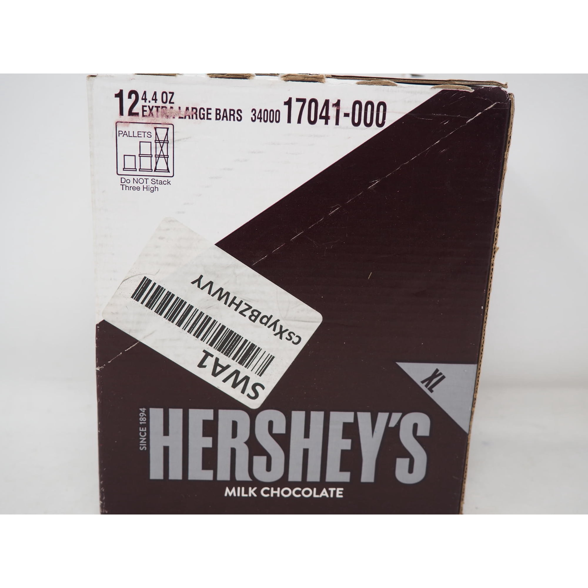 Hershey's Milk Chocolate Extra Large Bar, 4.4-Ounce Bars (Pack of 12)