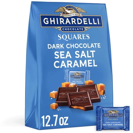 GHIRARDELLI Dark Chocolate Sea Salt Caramel SQUARES, 12.7 oz Bag