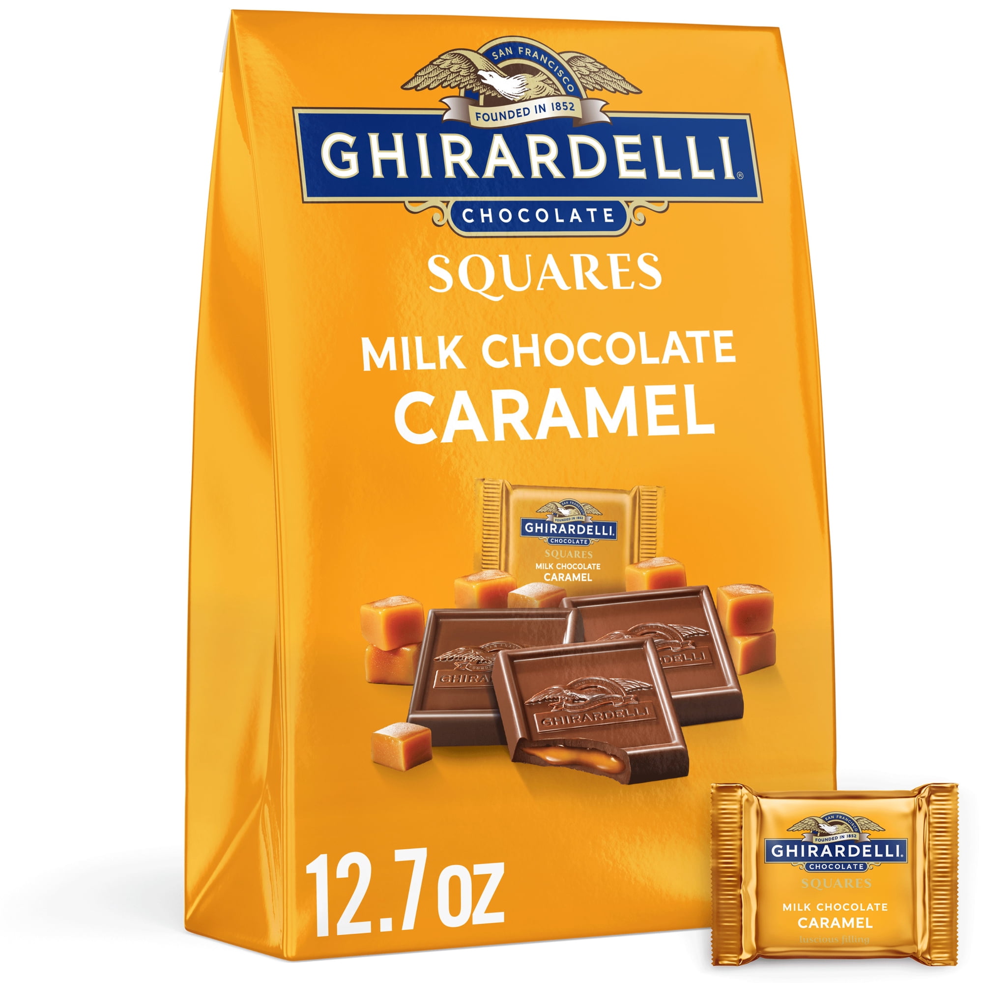 GHIRARDELLI Milk Chocolate Caramel SQUARES, 12.7 oz Bag