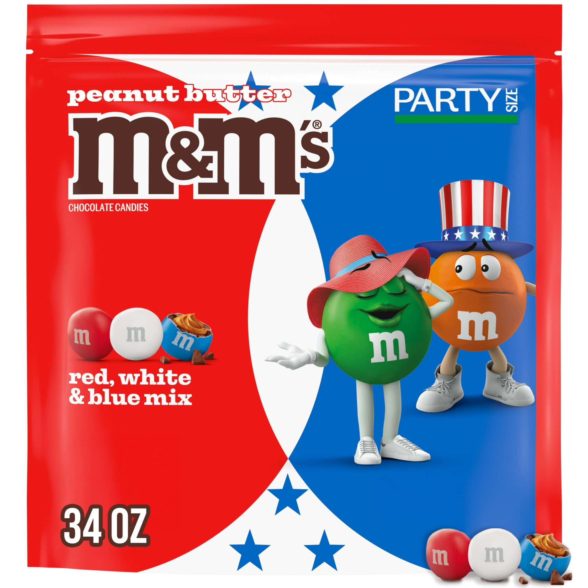 M&M's Peanut Butter Summer Bulk Chocolate Candy - 34 oz Bag