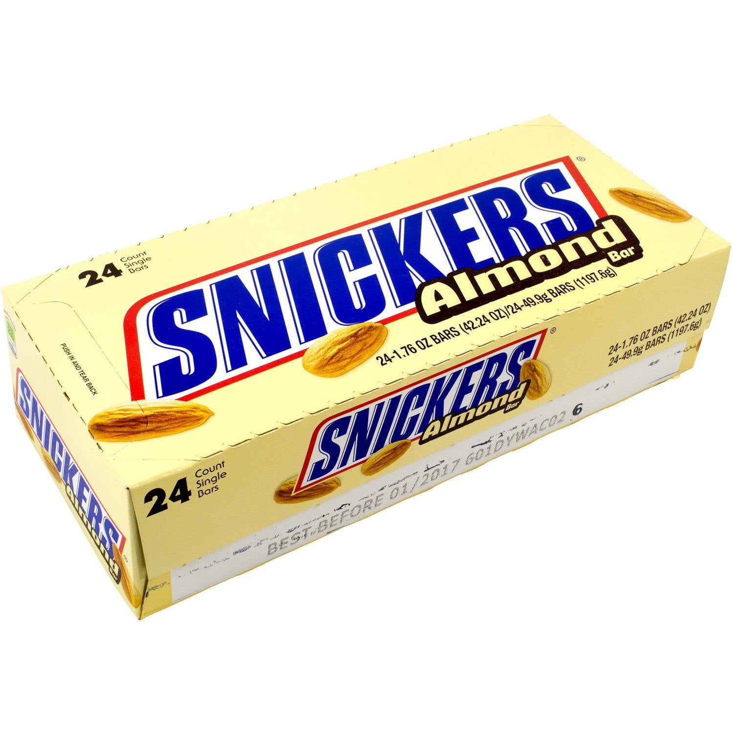Snickers Almond Bars, 1.76 oz, 24 count