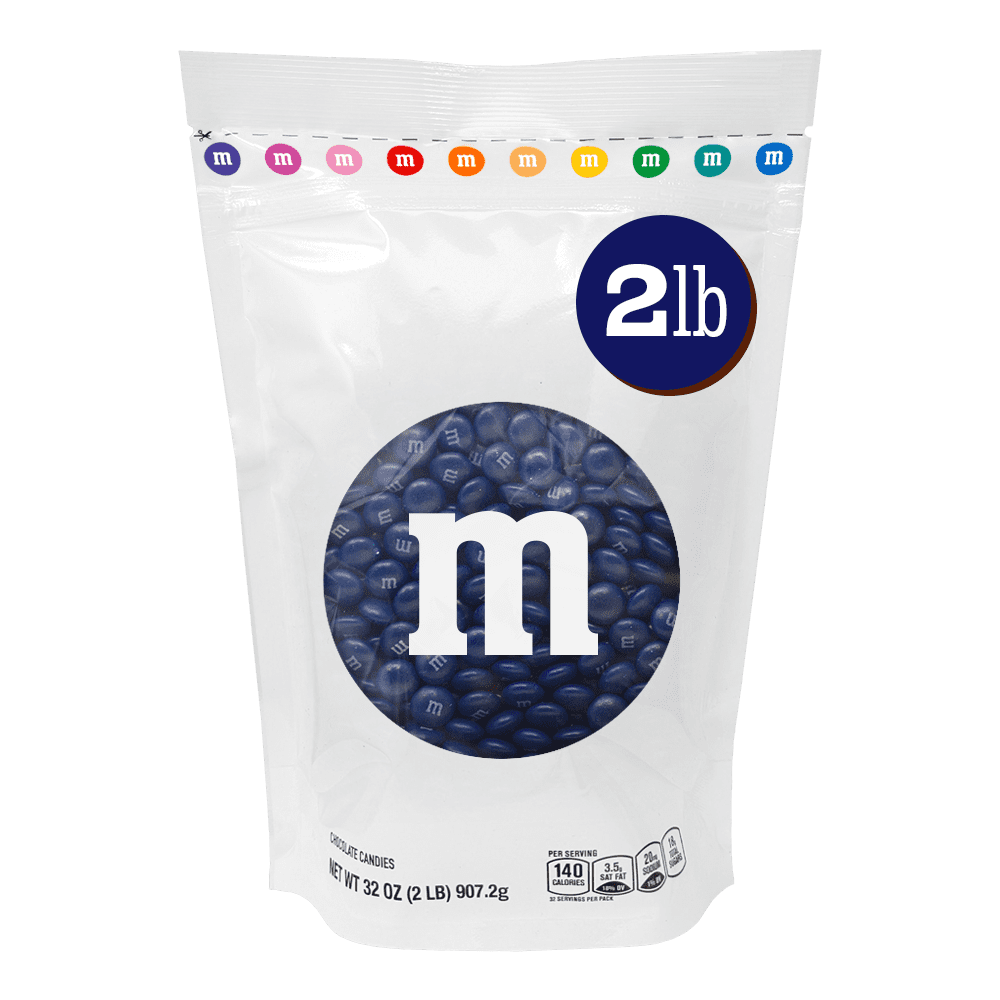 M&M'S Dark Blue Milk Chocolate Candy, 2 lb Bag for Celebrations and Party Favors