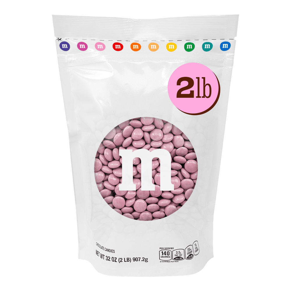 M&M'S Pink Milk Chocolate Candy, 2 lb Bag for Celebrations and Party Favors