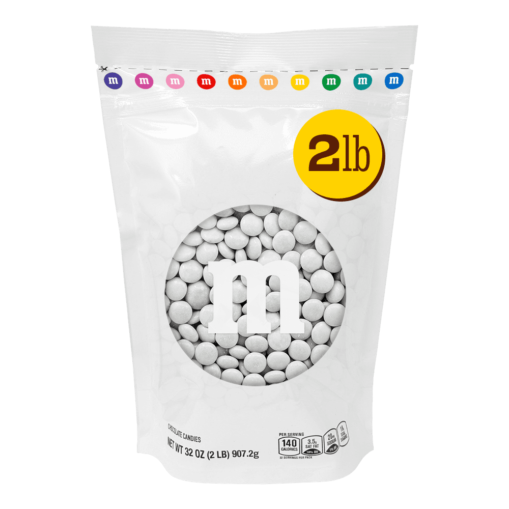 M&M'S White Milk Chocolate Candy, 2 lb Bag for Celebrations and Party Favors