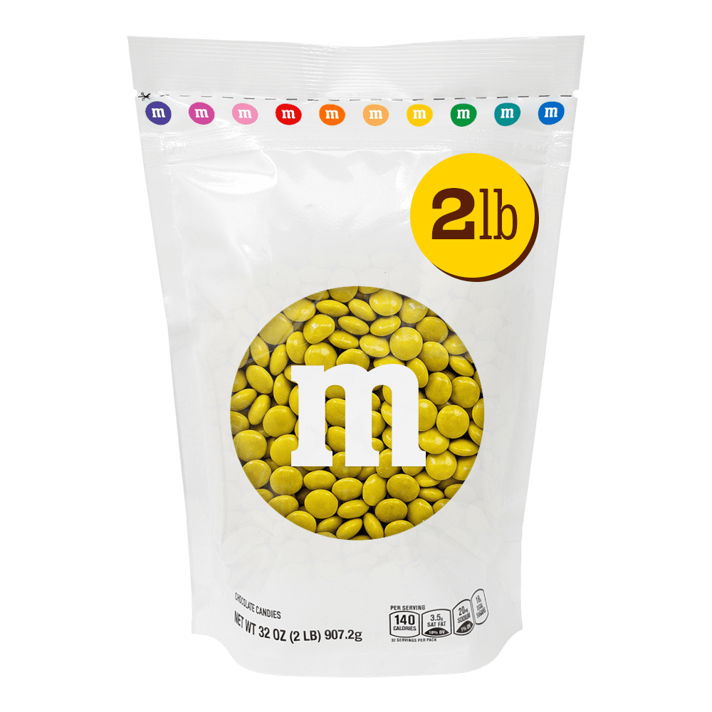 M&M'S Yellow Milk Chocolate Candy, 2 lb Bag for Celebrations and Party Favors
