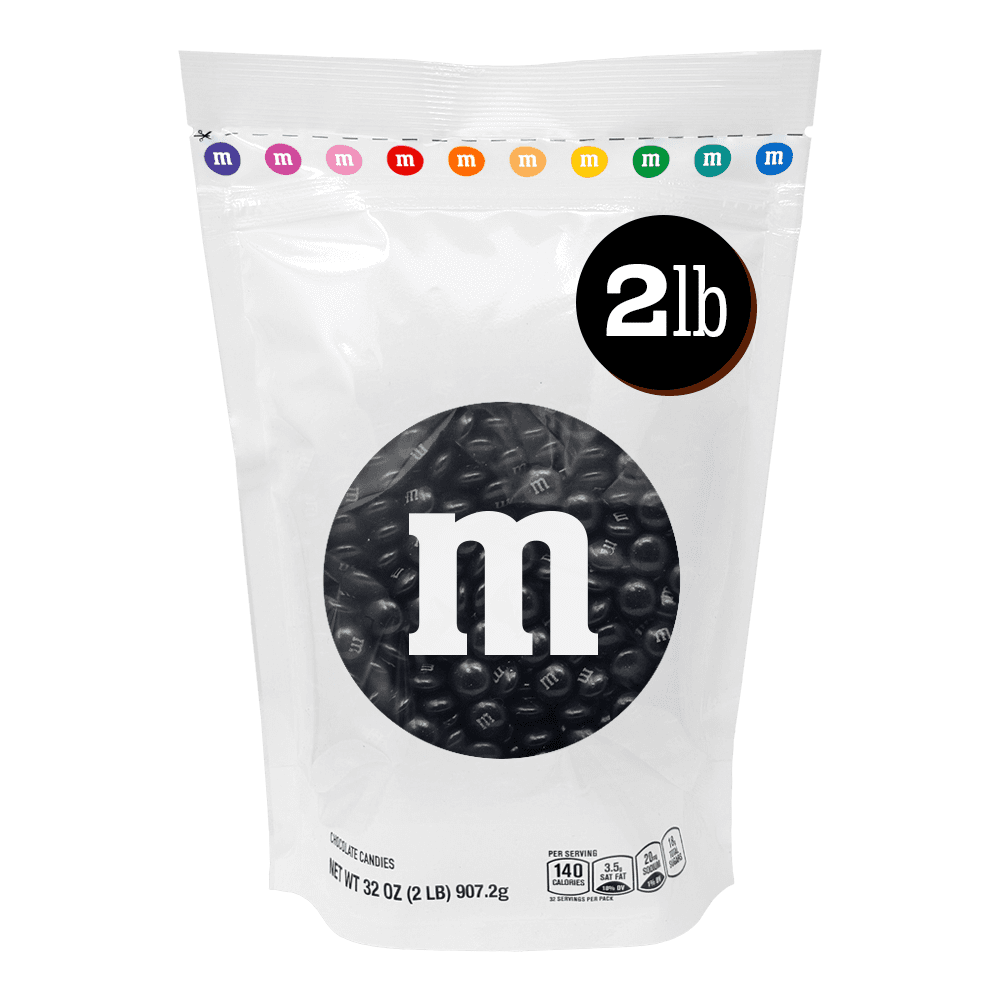 M&M'S Black Milk Chocolate Candy, 2 lb Bag for Celebrations and Party Favors