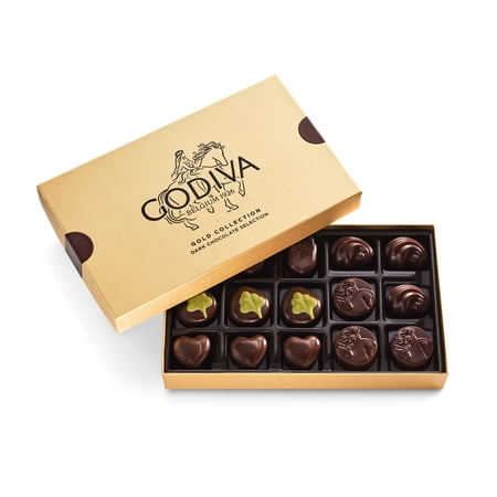 Godiva Gold 15pc Dark Chocolate Gift Box - Belgian pralines, Ganaches & Nuts - Kosher Luxury Holiday Gift